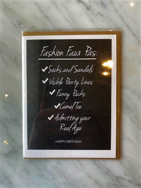 Fashion Faux-Pas Card