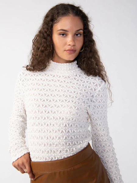 Lace Mock Top- Creme