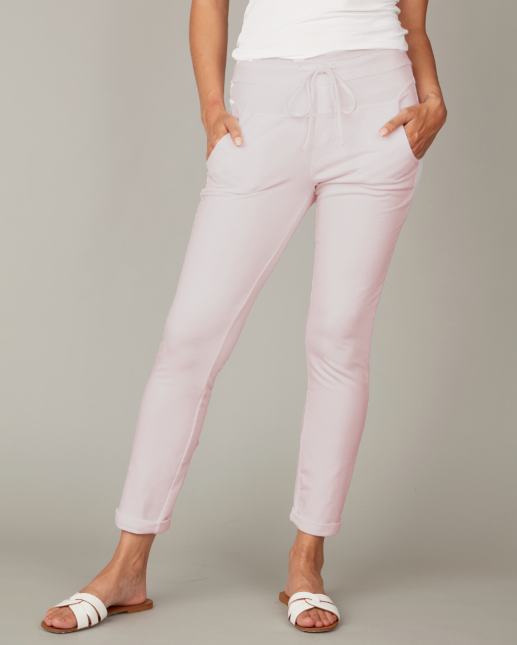 Fitted Terry Pants - Petal