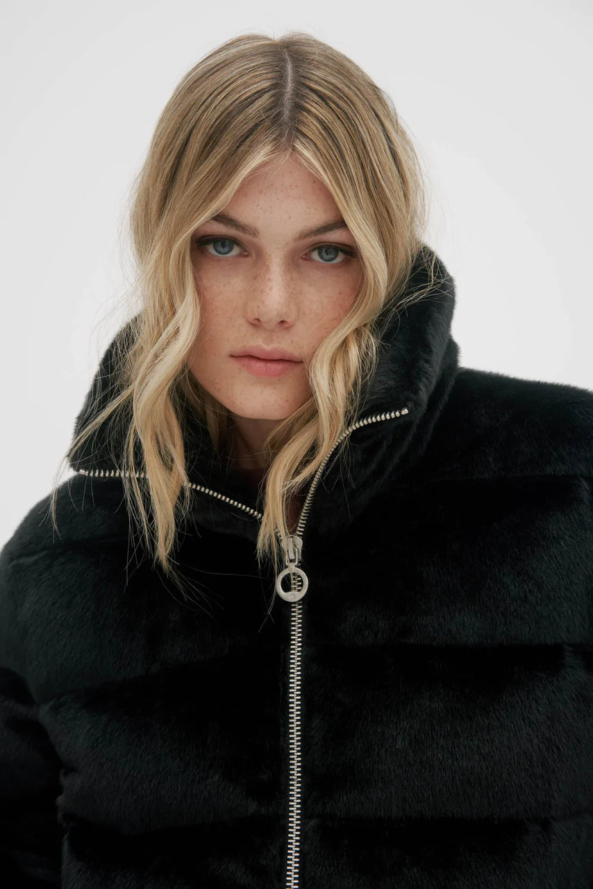 Marina Short Length Faux Fur Black a kind heart