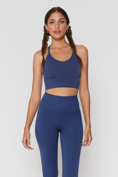 Icon T-Back Sports Bra- Faded Navy