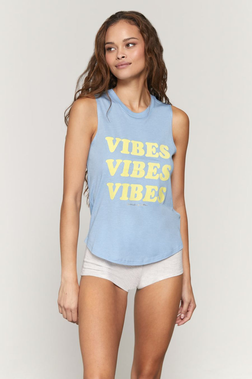 Vibes Muscle Tank - Sky