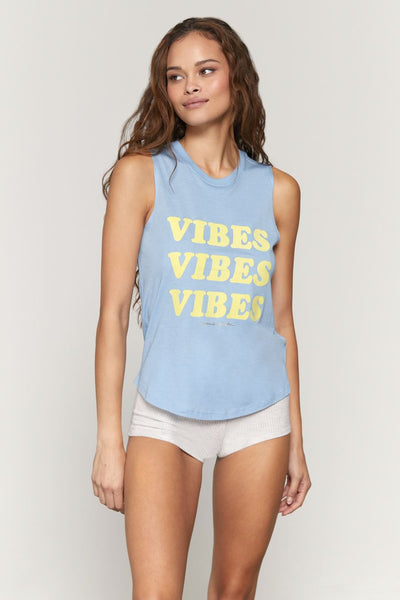 Vibes Muscle Tank - Sky