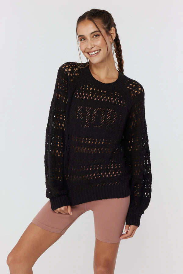Amore Crochet Sweater- Vintage Black