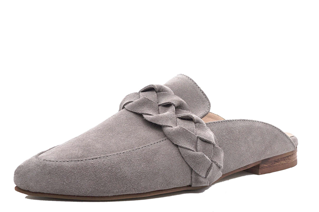 Lagos Suede Braided Mule - Cement