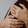 Open Square Statement Ring - Gold
