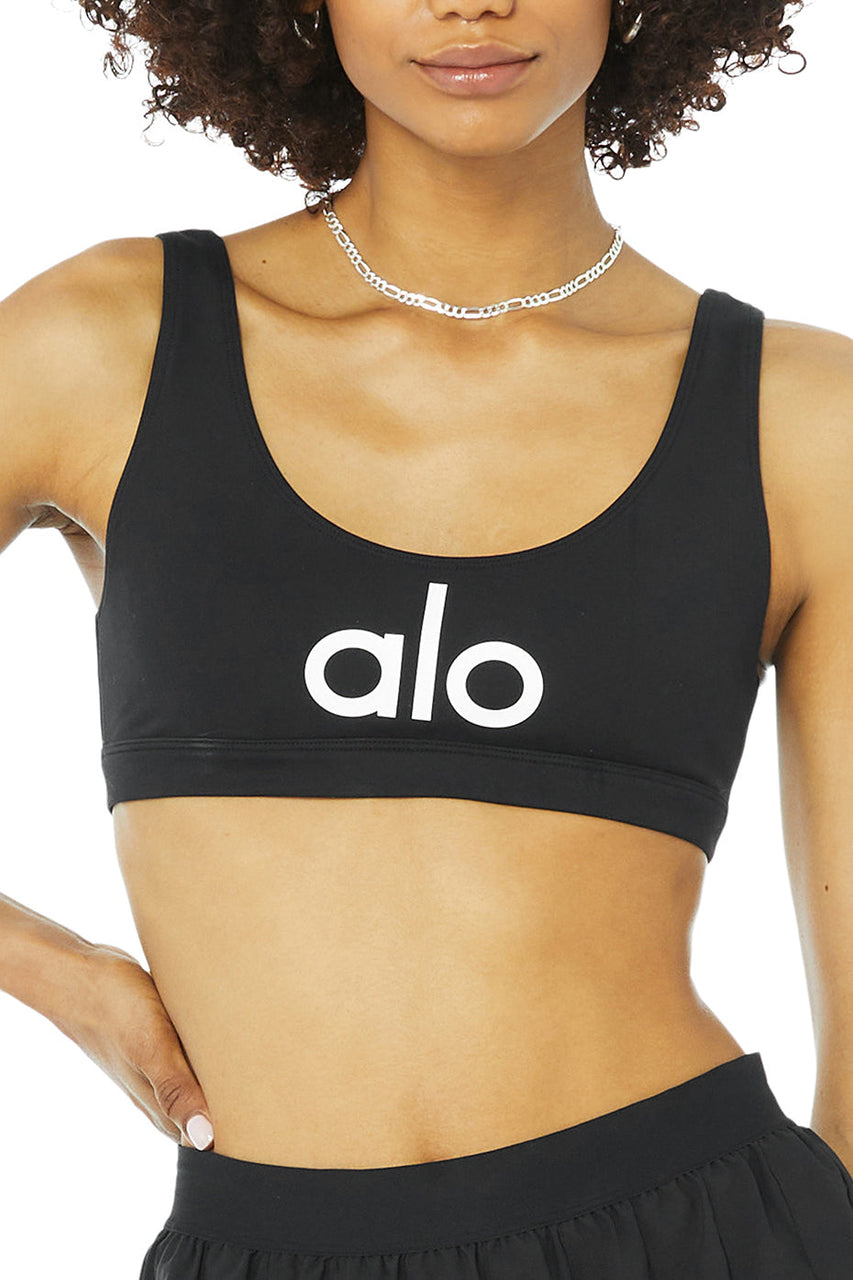 Alo Yoga SMALL Ambient Logo Bra - Bright Aqua/White – Soulcielite