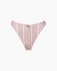 Rosette Scoop Floral Stripes Bikini Bottoms - Baby Pink