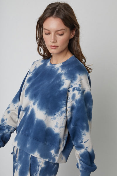 True Tie Dye Fleece Top - Navy