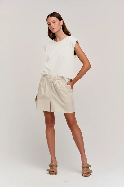 HOLLY COTTON POPLIN SHORT- Sand