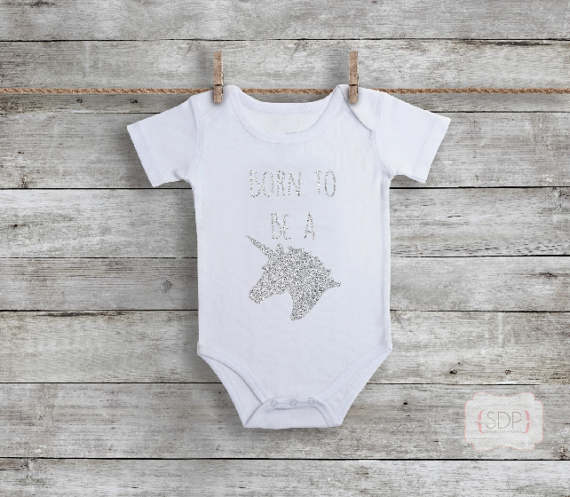 Unicorn Onesie - Gold Glitter