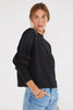 Jael Pleat Sleeve Sweatshirt- Black Beauty