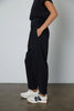 Natasha Pleated Cotton Pants- Black