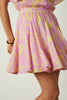 Elsa Printed Cotton Voile Skirt-Pink