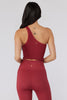 Luna One Shoulder Seamless Tank - Ruby