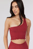 Luna One Shoulder Seamless Tank - Ruby