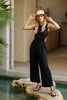 Vivi Woven Linen Jumpsuit - Black