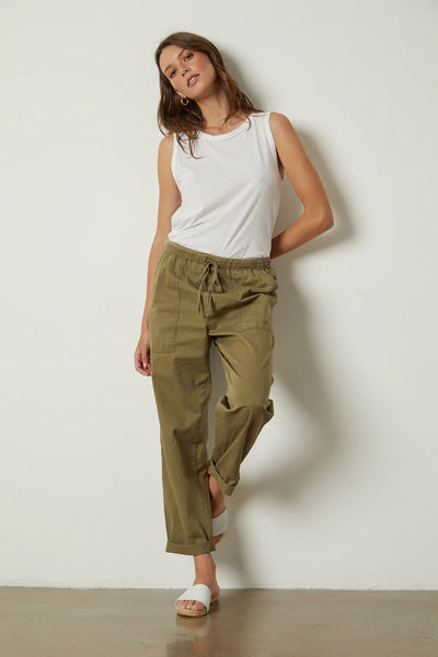 Misty Cotton Twill Pant- Forest